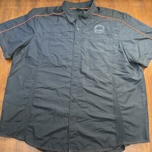 Harley Davidson Short Sleeve Button Up 3XL Willie G Black Performance Vented